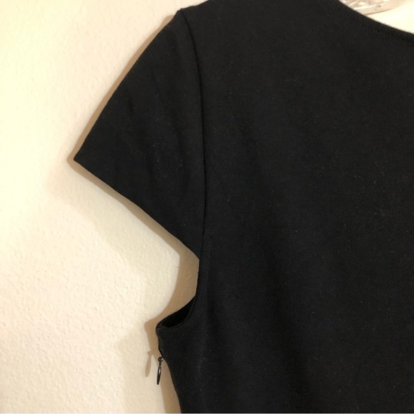 Diane Von Furstenburg Black Knit Dress Cap Sleeve Size 8 - Picture 4 of 9